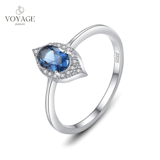טבעת סילבר סטרלינג 925 עם אבן חן כחולה