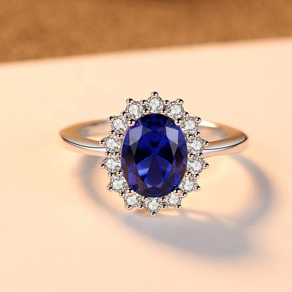 טבעת סילבר סטרלינג 925 עם אבן חן בצבע כחול