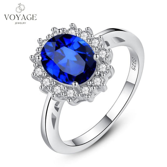 טבעת סילבר סטרלינג 925 עם אבן חן בצבע כחול